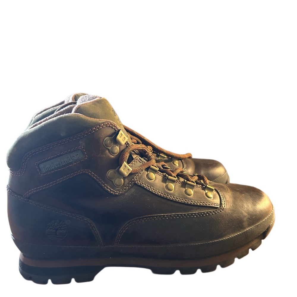 Timberland Men’s Leather Hiking Boots Brown Size 10 Classic Outdoor Trail Boots